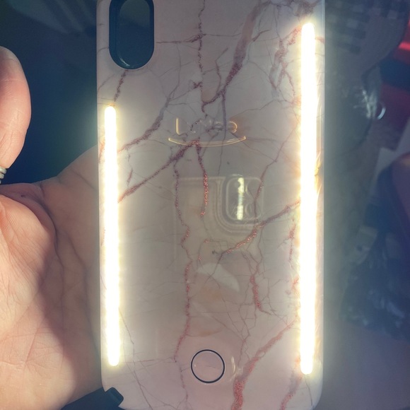 LuMee Duo Selfie Glitter Marble Pink IPhone Case - Picture 12 of 12